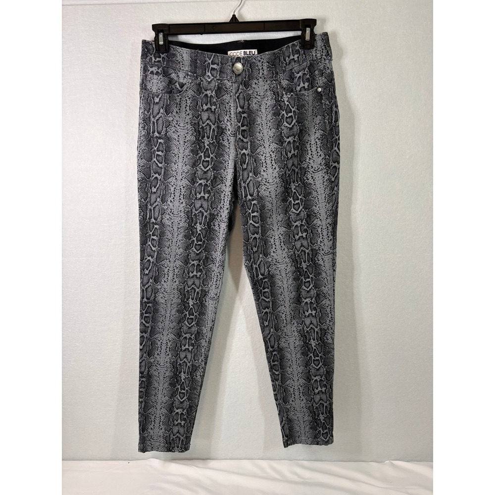 Code Bleu Fab Sculpt Women's Size 10 Gray Snakeskin Print Skinny Jeans‎  Stretch